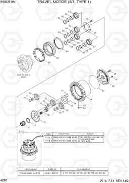 4250 TRAVEL MOTOR (3/3, TYPE 1) R60CR-9A, Hyundai