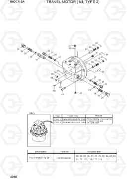 4260 TRAVEL MOTOR (1/4, TYPE 2) R60CR-9A, Hyundai