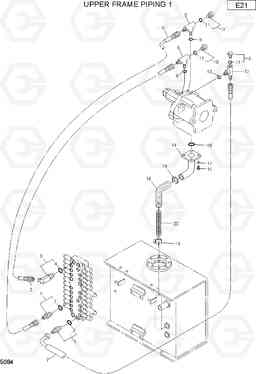 5084 UPPER FRAME PIPING 1 R75-7, Hyundai