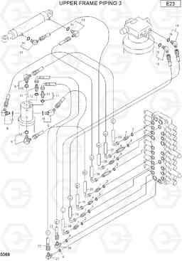 5088 UPPER FRAME PIPING 3 R75-7, Hyundai