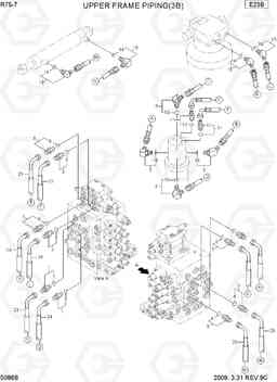 5088B UPPER FRAME PIPING 3 R75-7, Hyundai