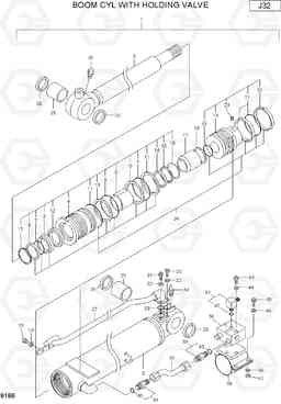 9186 BOOM CYL WITH HOLDING VALVE R75-7, Hyundai