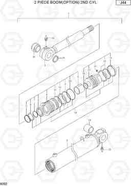 9202 2 PIECE BOOM(OPTION) 2ND CYL R75-7, Hyundai