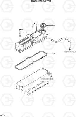 A040 ROCKER COVER R75-7, Hyundai