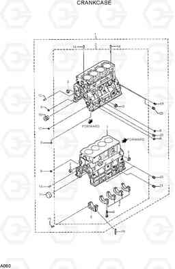 A060 CRANKCASE R75-7, Hyundai