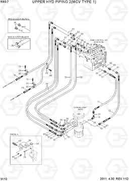 3110 UPPER HYD PIPING 2(MCV TYPE 1) R80-7, Hyundai