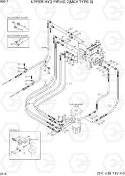 3115 UPPER HYD PIPING 2(MCV TYPE 2) R80-7, Hyundai