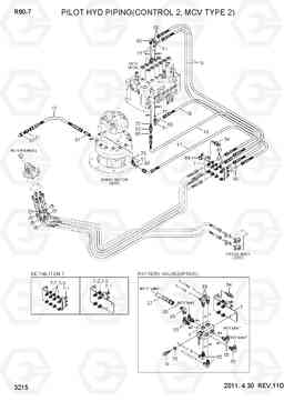 3215 PILOT HYD PIPING(CONTROL 2, MCV TYPE 2) R80-7, Hyundai
