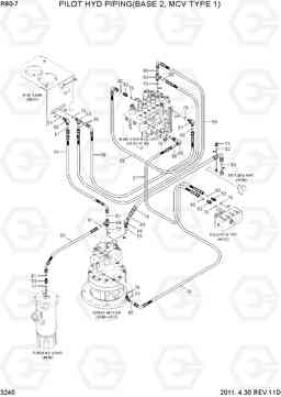 3240 PILOT HYD PIPING(BASE 2, MCV TYPE 1) R80-7, Hyundai