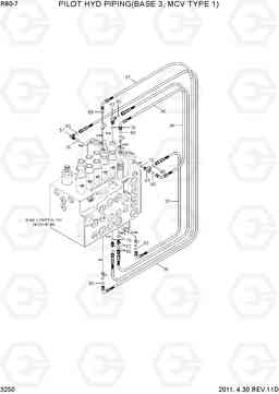 3250 PILOT HYD PIPING(BASE 3, MCV TYPE 1) R80-7, Hyundai