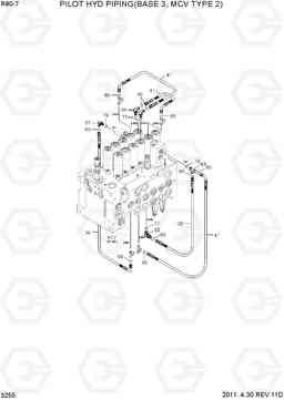 3255 PILOT HYD PIPING(BASE 3, MCV TYPE 2) R80-7, Hyundai