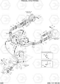 3300 TRAVEL HYD PIPING R80-7, Hyundai