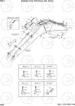 3400 BOOM HYD PIPING(3.7M, STD) R80-7, Hyundai