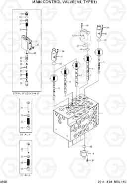 4100 MAIN CONTROL VALVE(1/4, TYPE1) R80-7, Hyundai