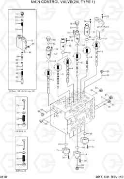 4110 MAIN CONTROL VALVE(2/4, TYPE1) R80-7, Hyundai