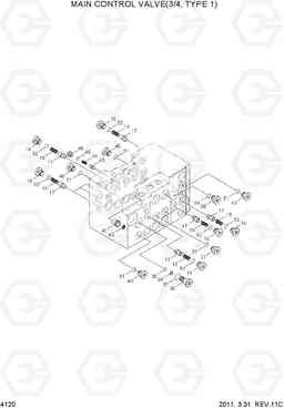 4120 MAIN CONTROL VALVE(3/4, TYPE1) R80-7, Hyundai