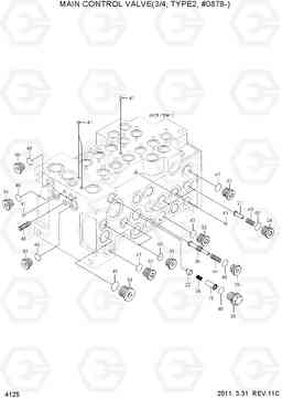 4125 MAIN CONTROL VALVE(3/4, TYPE2, #0879-) R80-7, Hyundai