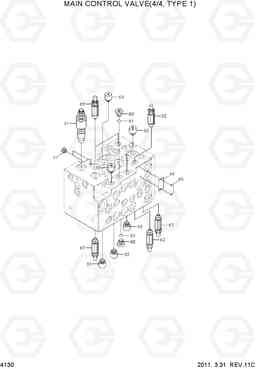 4130 MAIN CONTROL VALVE(4/4, TYPE1) R80-7, Hyundai