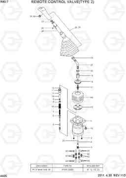 4405 REMOTE CONTROL LEVER(TYPE 2) R80-7, Hyundai