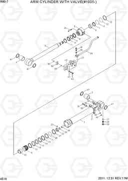 4516 ARM CYLINDER WITH VALVE(#1005-) R80-7, Hyundai