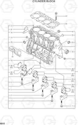 9010 CYLINDER BLOCK R80-7, Hyundai