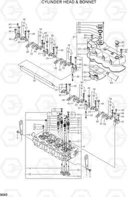 9040 CYLINDER HEAD & BONNET R80-7, Hyundai