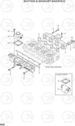 9050 SUCTION & EXHAUST MAINFOLD R80-7, Hyundai