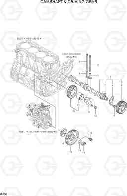 9060 CAMSHAFT & DRIVING GEAR R80-7, Hyundai