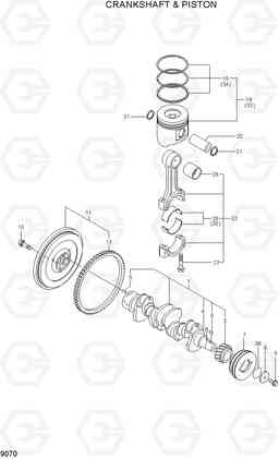 9070 CRANKSHAFT & PISTON R80-7, Hyundai