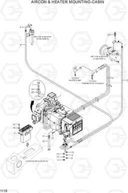 1110 AIRCON & HEATER MOUNTING-CABIN R80-7A, Hyundai