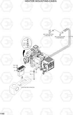 1150 HEATER MOUNTING-CABIN R80-7A, Hyundai