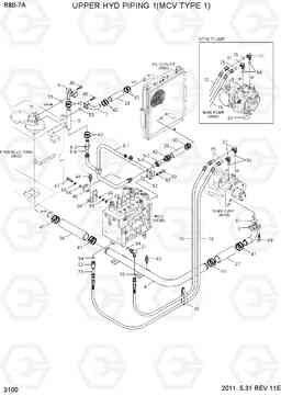 3100 UPPER HYD PIPING 1(MCV TYPE 1) R80-7A, Hyundai