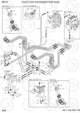 3200 PILOT HYD PIPING(BOTTOM SUB) R80-7A, Hyundai