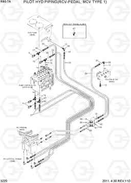 3220 PILOT HYD PIPING(RCV-PEDAL, MCV TYPE 1) R80-7A, Hyundai