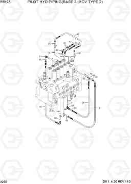 3255 PILOT HYD PIPING(BASE 3, MCV TYPE 2) R80-7A, Hyundai