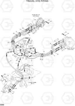 3300 TRAVEL HYD PIPING R80-7A, Hyundai