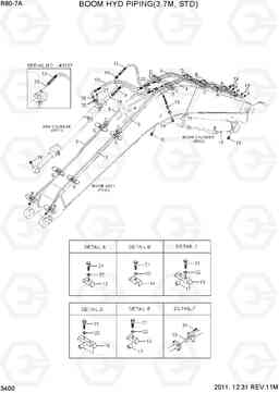 3400 BOOM HYD PIPING(3.7M, STD) R80-7A, Hyundai