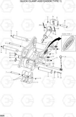 3530 QUICK CLAMP ASSY(HOOK TYPE 1) R80-7A, Hyundai