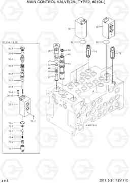 4115 MAIN CONTROL VALVE(2/4, TYPE2, #0104-) R80-7A, Hyundai
