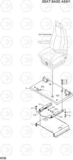 6130 SEAT BASE ASSY R80-7A, Hyundai