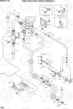 1201 PRE HEATING GROUP(#0002-) R800-7A FS, Hyundai