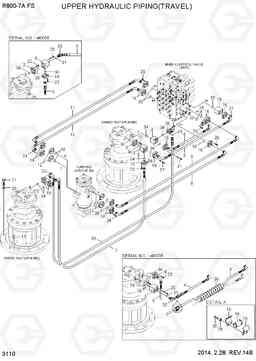 3110 UPPER HYDRAULIC PIPING(TRAVEL) R800-7A FS, Hyundai