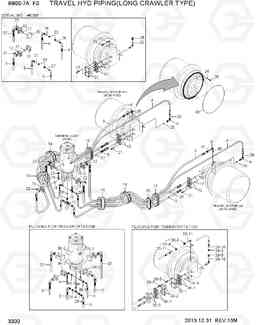 3300 TRAVEL HYD PIPING(LC TYPE) R800-7A FS, Hyundai