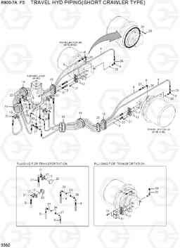 3350 TRAVEL HYD PIPING(SC TYPE) R800-7A FS, Hyundai