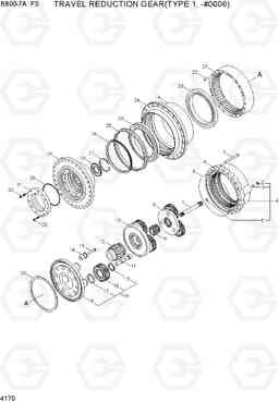 4170 TRAVEL REDUCTION GEAR(TYPE 1, -#0006) R800-7A FS, Hyundai