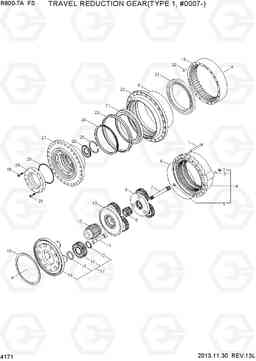 4171 TRAVEL REDUCTION GEAR(TYPE 1, #0007-) R800-7A FS, Hyundai