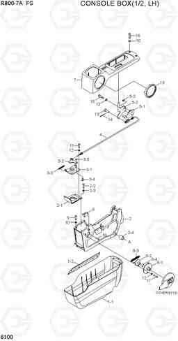 6100 CONSOLE BOX(1/2, LH) R800-7A FS, Hyundai