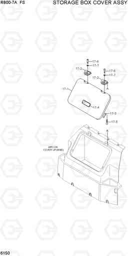 6150 STORAGE BOX COVER ASSY R800-7A FS, Hyundai