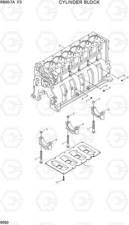 9050 CYLINDER BLOCK R800-7A FS, Hyundai