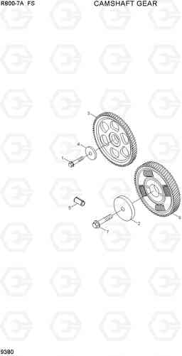 9380 CAMSHAFT GEAR R800-7A FS, Hyundai